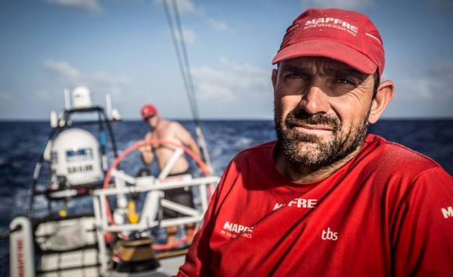Onboard MAPFRE – Xabi Fernandez focused on trying to catch Alvimedica. Rob Greenhalgh in the background on helm - Leg six to Newport – Volvo Ocean Race © Francisco Vignale/Mapfre/Volvo Ocean Race